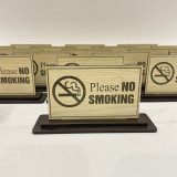 BIỂN GỖ CẤM HÚT THUỐC – NO SMOKING ĐẾ 2 TẦNG
